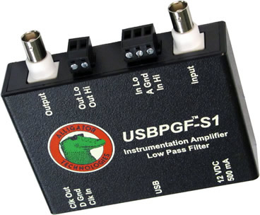 USBPGF-S1 Programmable Gain Instrumentation Amplifier with Variable Frequency Low Pass Filter